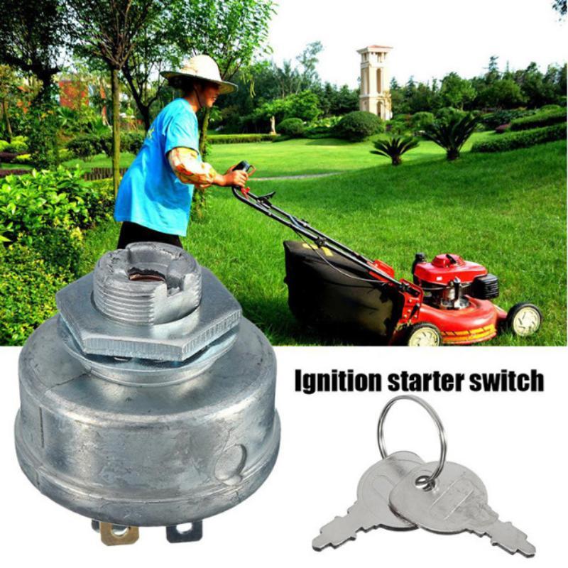 Lawn Mower Ignition Starter 5 Spade Terminal Universal Fit Engine Starter Switch for Most Gasoline Lawn Mower Models