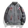 Men's Retro American Letter Embroidery Baseball Jacket - Casual Loose Fit for Spring and Autumn
