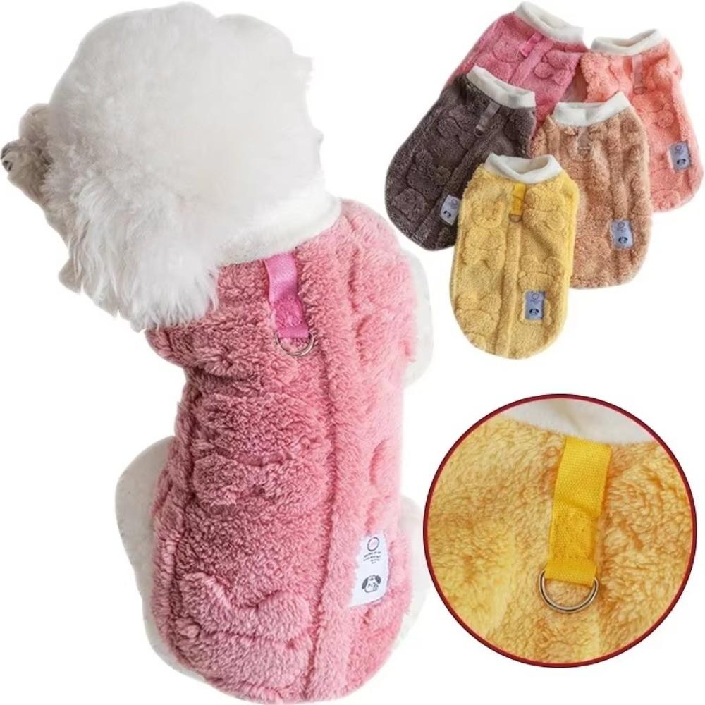 Fleece Warm Dog Sweatshirt Thickening Pug Teddy Coat Trendy Pet Supplies Cat Outfits