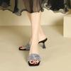 Мода 2024 года обувь женская летняя современная женская тапочки горячая распродажа тапочки женские квадратный носок высокие каблуки уличные женские сандалии