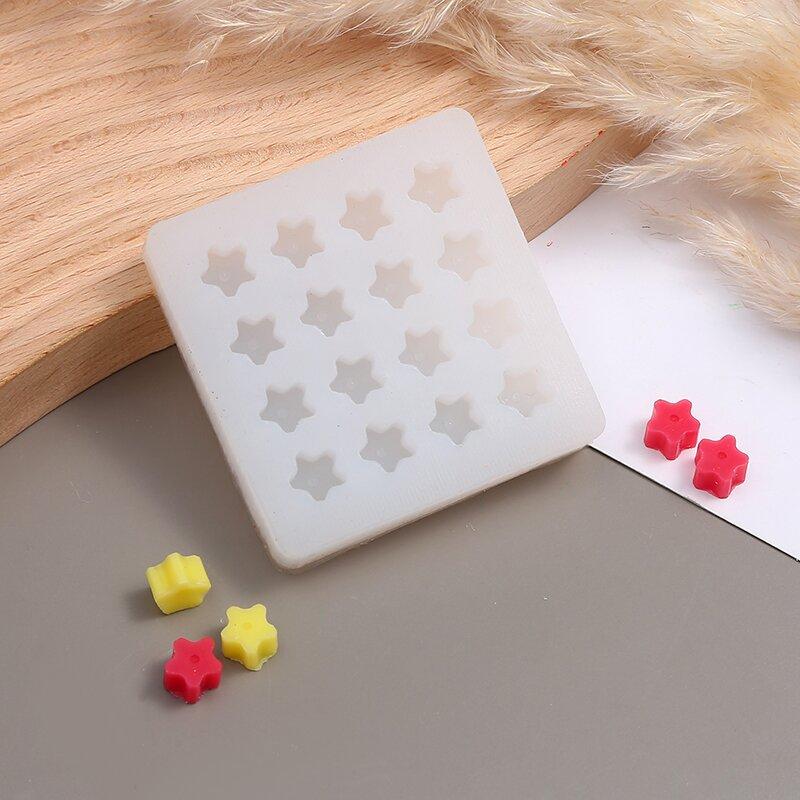 Mini Star Silicone Candle Mold Cherry Blossom Snowflake Cat's Paw Pentagram Mold Diy Cake Fire Paint Wax Granules Silicone Mould
