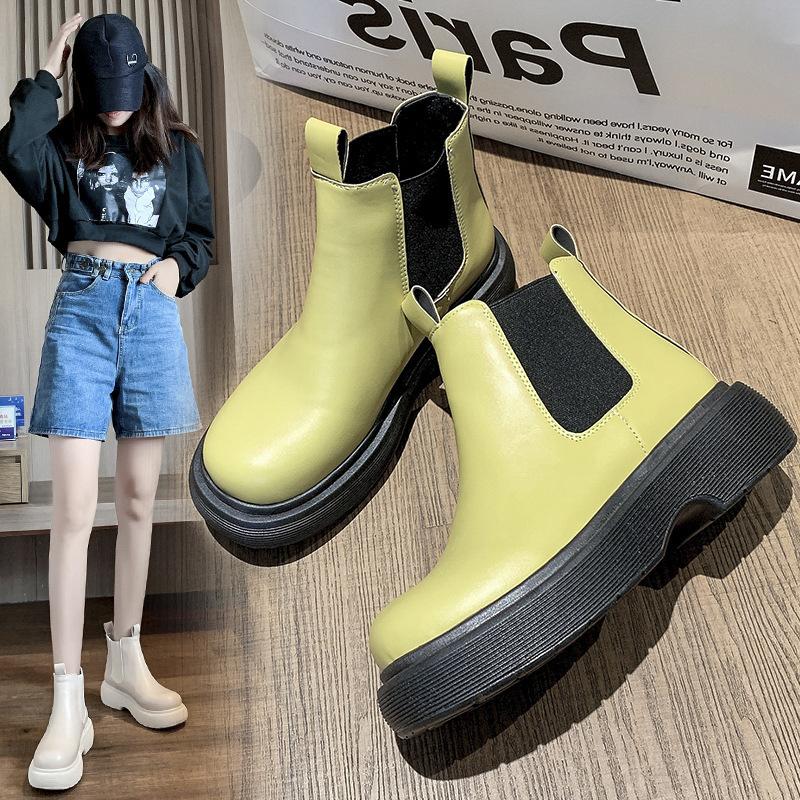Новые роскошные ботинки челси женские ботильоны зимние ботинки на толстой платформе ботильоны на толстом каблуке бренд Designerjk9