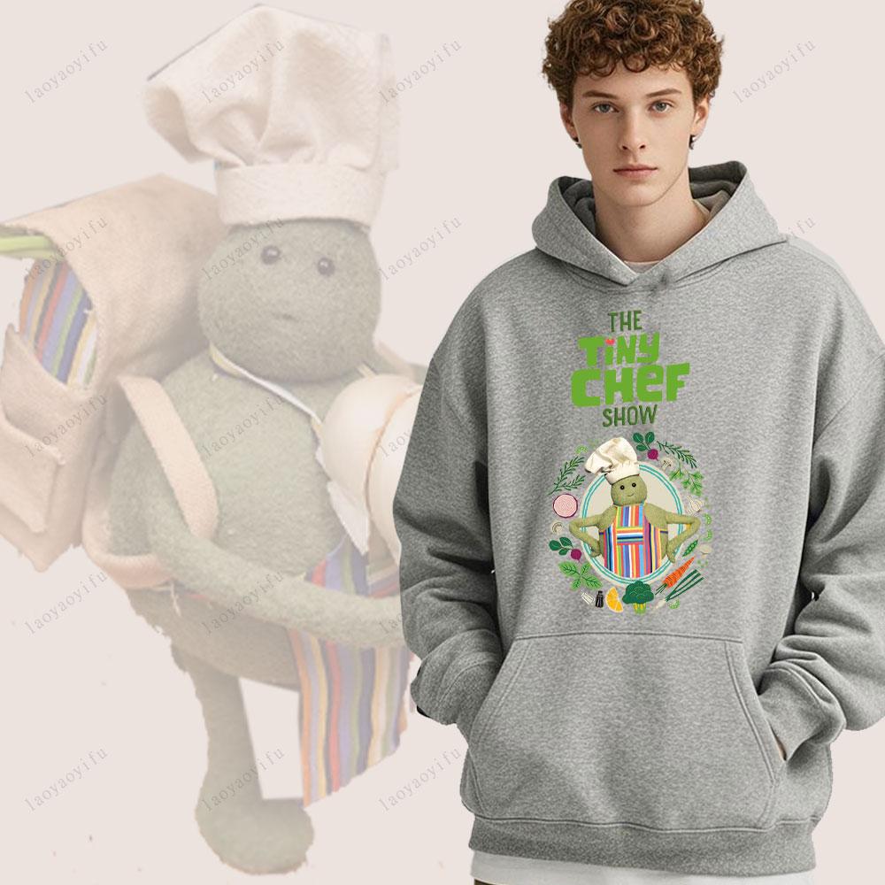 The Tiny Chef Show Cute Kawaii Men's Hoodie for Autumn and Winter Loose and Casual Off-the-shoulder Pullover Stree Tstyle