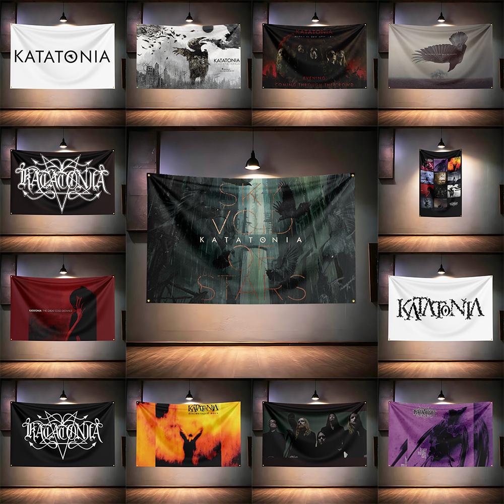 Rock Music Flag 3x5ft For Katatonia Fans Banner Hd Print Brass Grommet Garage Bedroom Living Room Dorm Wall Decor Tapestry