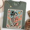 Skeleton Dog Mom Womens Shirt, Poodle Tarot Card Shirt, The Dog Lady Tee, Gothic Dog Lover T-Shirt, Halloween Poodle Mom Shirt