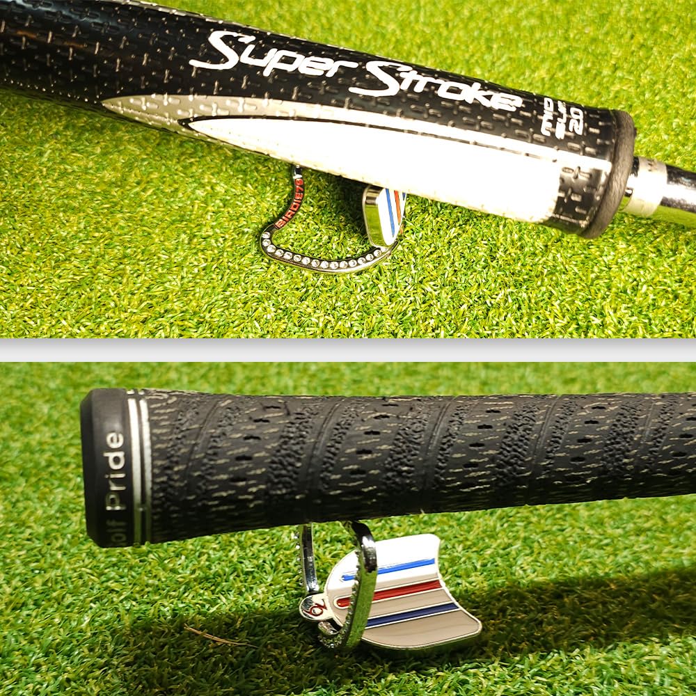 BIRDIE79 маркер для игры в гольф, маркер для игры в гольф, 2-х элементный, с тройной дорожкой, регулируемым наклоном, кубические бусины для улучшенной видимости и идеального удара