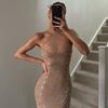 2026 Осень-Зима Новый европейский и американский стиль Spice Girl узкое модное трендовое платье с запахом на бедрах персонализированный дизайн для женщин
