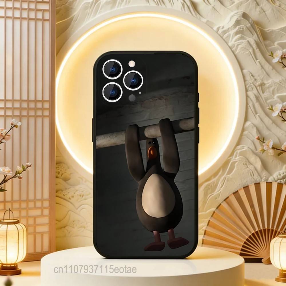 CUTE Funny Feathers McGraw Phone Case Silicone Soft For IPhone 16,17,15,11,13,12,14,Mini,Pro,Max,Plus,Air,E Black