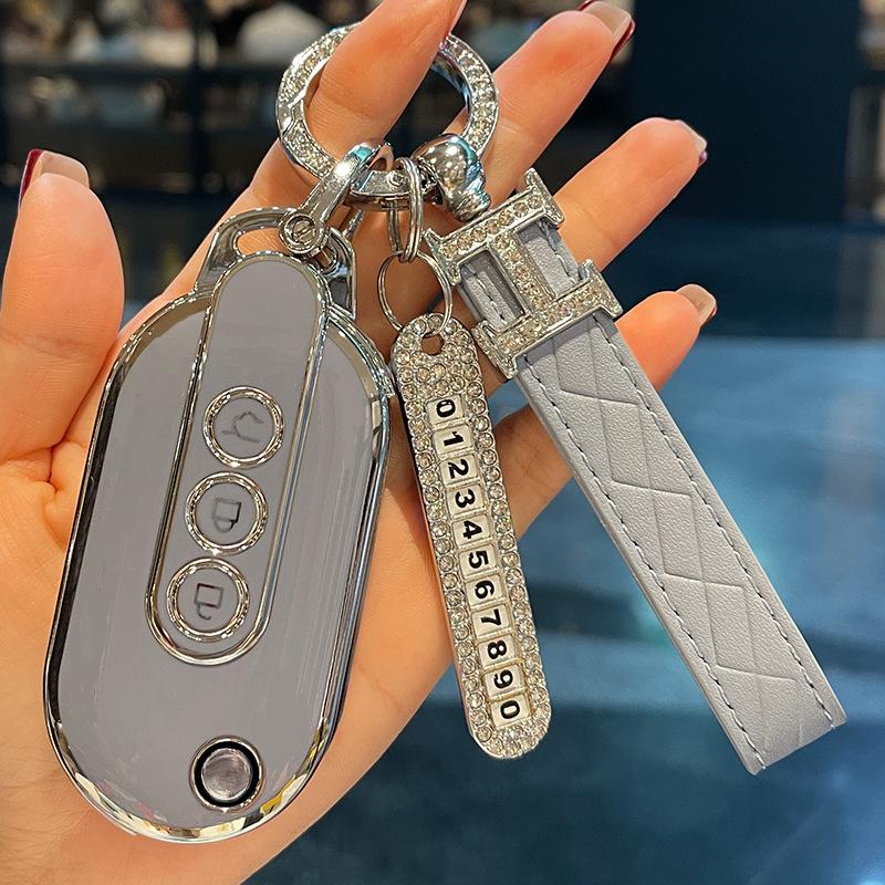 Cute Full-Wrap Key Case for Wuling Hongguang Miniev/Mini Macaron