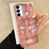 Розовый чехол для телефона с сетчатым узором для Samsung Galaxy A16 A55 A07 A17 A56 A36 A26 A53 A06 A14 A24 A34 A54 A15 A12 A22