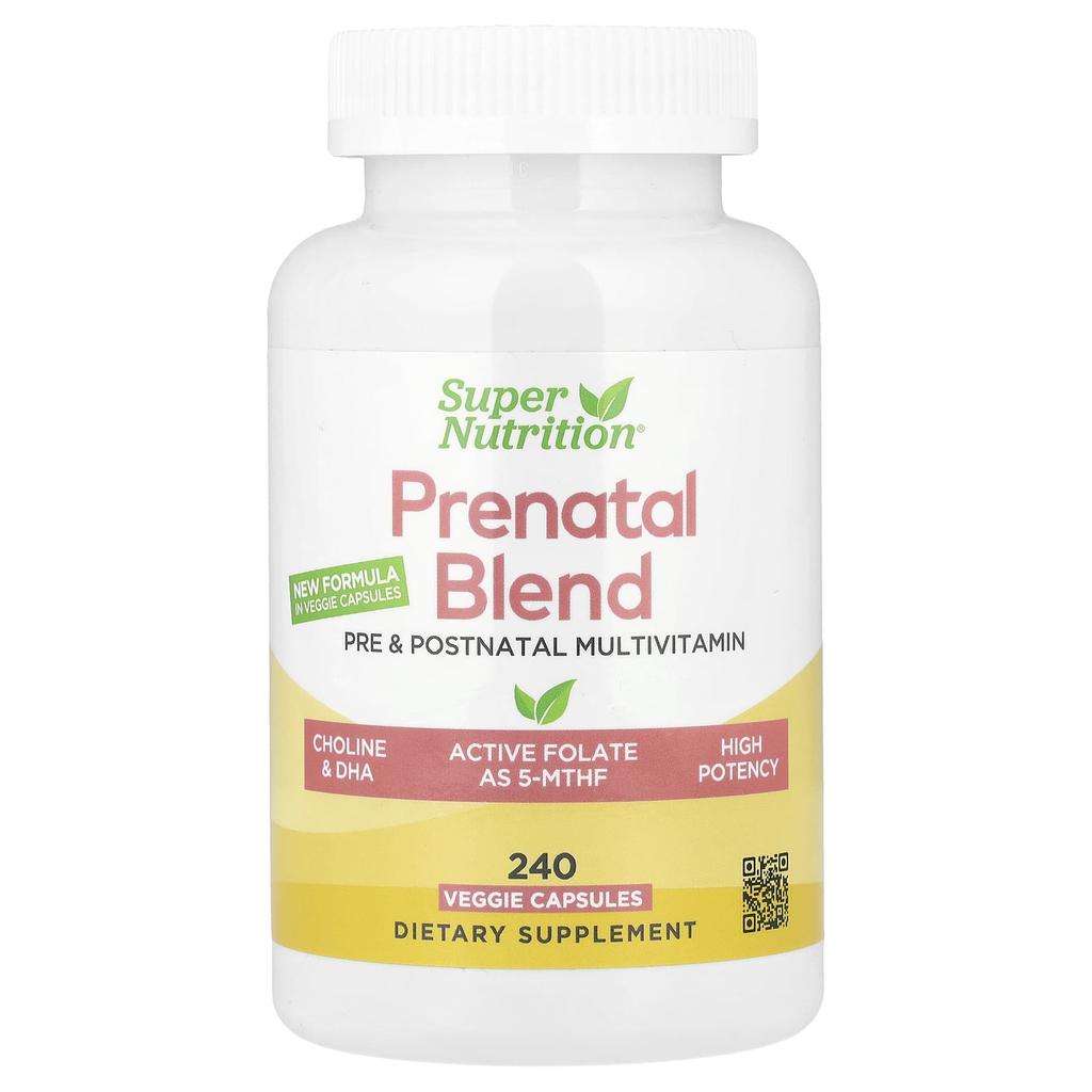 Super Nutrition Multivitamin for Pregnant Women, with Super Green Vegetables and Spices, 240 Veggie Capsules