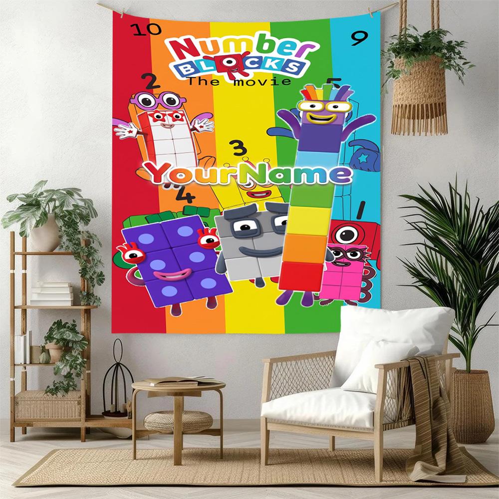 Numberblocks Custom Your Name Wall Decor Tapestry Art For Pet Memorial Birthdaywedding Party Backdrop Family Gift