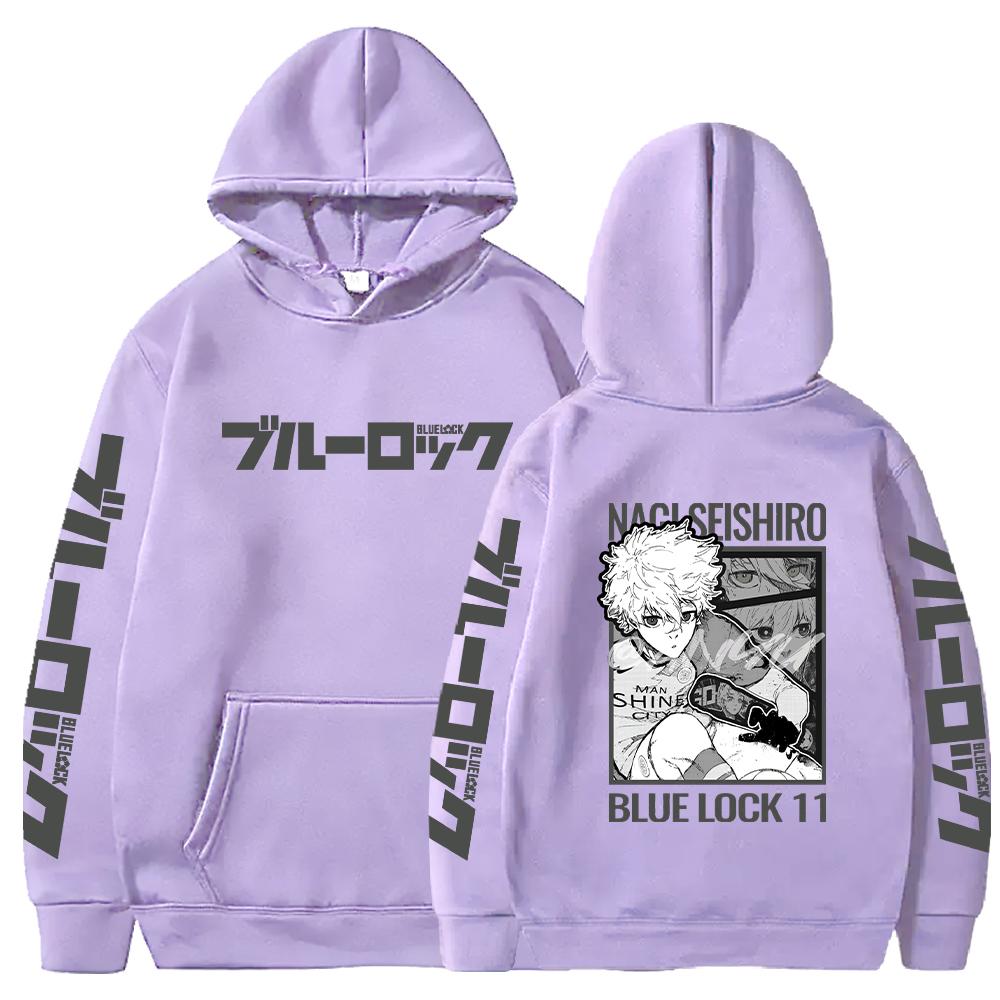 Японский аниме-толстовка с капюшоном BLUE LOCK с принтом Nagi Seishiro, пуловер для мужчин и женщин, толстовки, удобная уличная одежда, унисекс-пуловер Harajuku