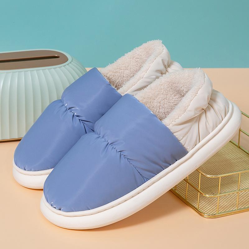 Большие белые фоновые пуховые хлопковые тапочки женские зимние сумки на каблуках теплая и пуховая домашняя обувь из хлопка для мужчин