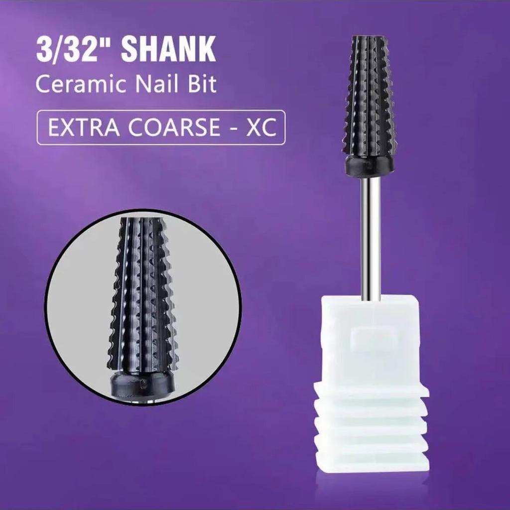 Black 5 In 1 Ceramic Nail Drill Bit For Electric Drill Machine 3/32" Shank Milling Cutter Fast Remove Acrylic Or Hard Gel