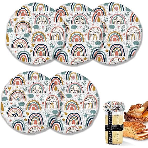 Тканевые крышки для банок с закваской, Крышки из ткани для ферментации водяного лотоса и сыра, Подходят для горлышек банок диаметром 3-4 дюйма, 5 шт.