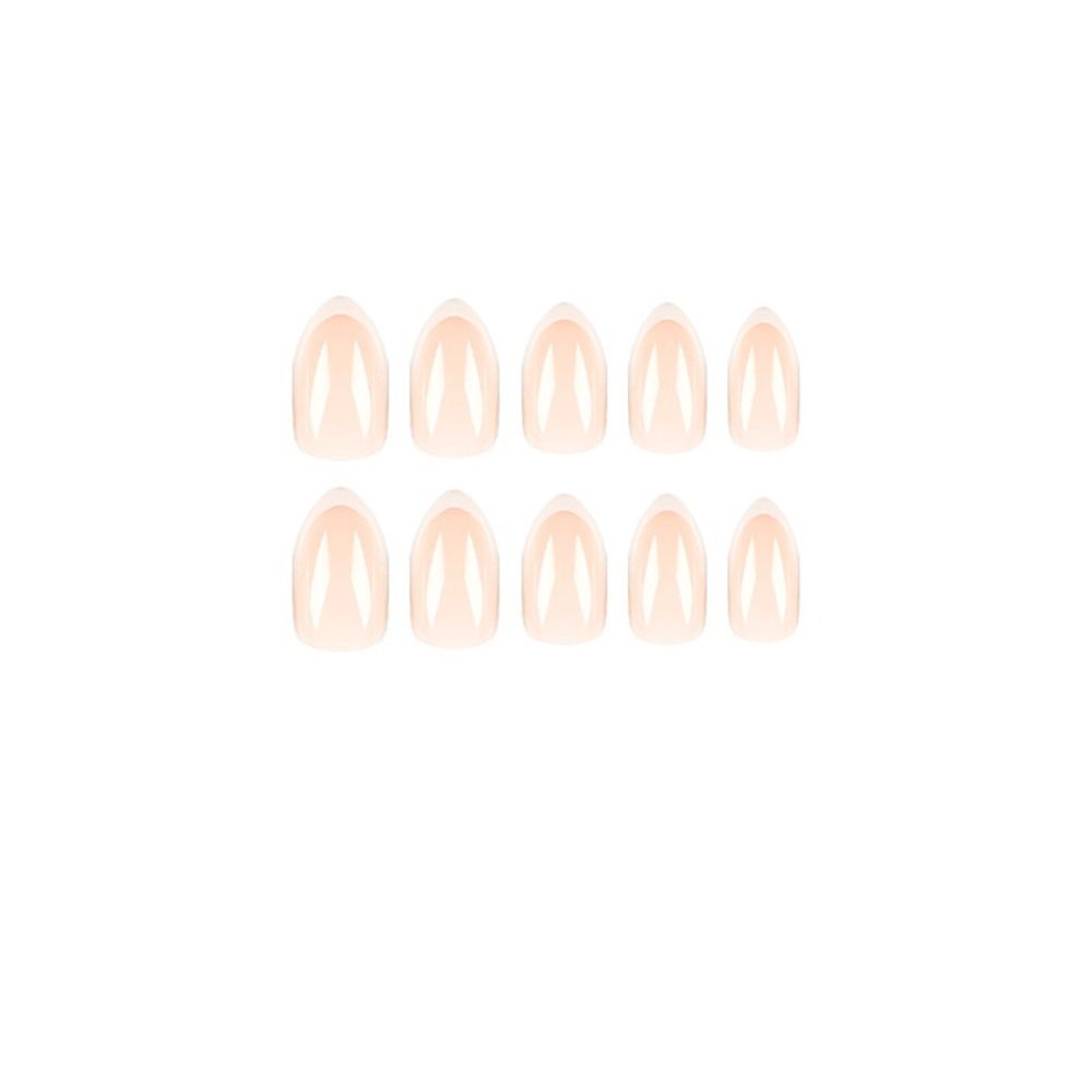 24pcs Nail Tips Fake Nials Press On Nails Glitter White Edge False Nails Long Almond French
