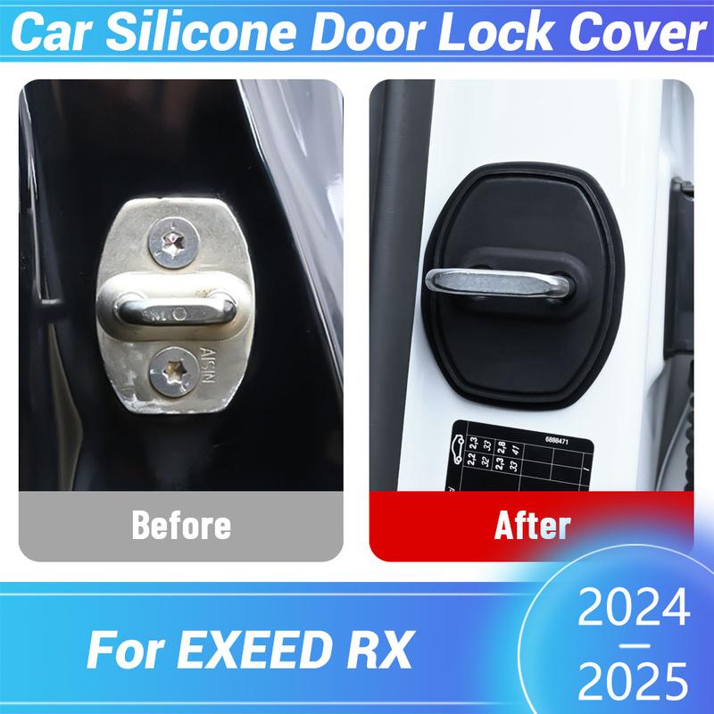 Car Door Lock Silicone Buckle Protector Cover For EXEED RX 2024 2025 Car Door Latch Anti-collision Accessories