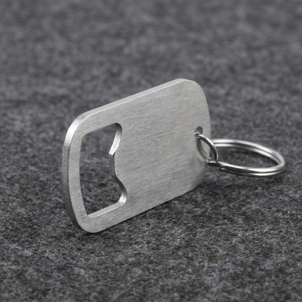Stainless Steel Bottle Opener Keychain Simple Portable Bottle Opener Beer Bottle Opener Camping