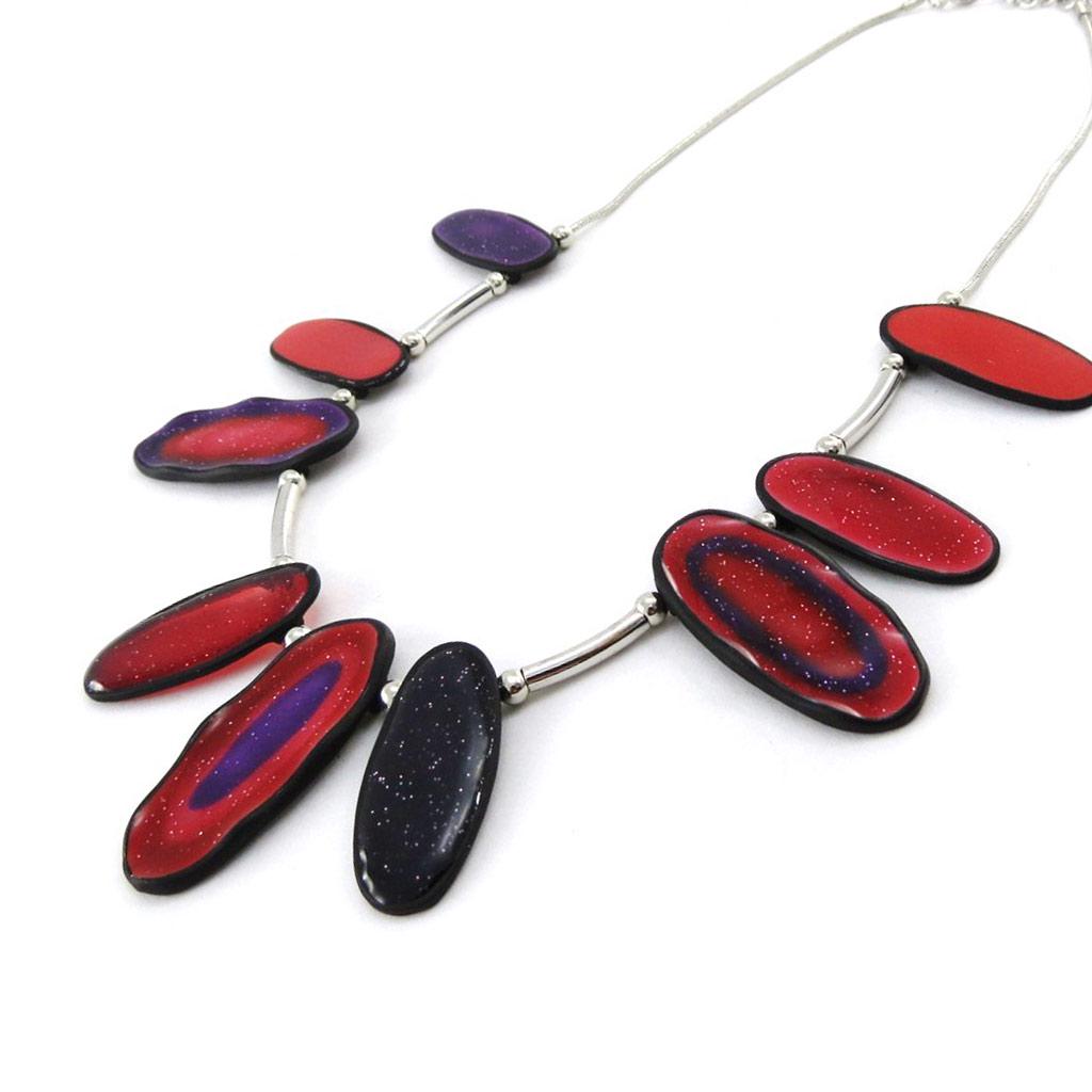 NOA [J2158] - Red 'Coloring' Designer Necklace