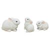 Набор из 3 статуэток кроликов для украшения сада, небольшие и легкие садовые статуэтки для патио, веранды или цветочных горшков.