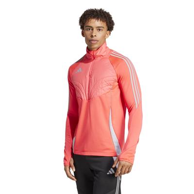 Adidas Tyro 24 Утепленная трикотажная куртка JTQ63 на молнии для повседневной носки, цвет Shock Onyx, мужская, стиль жизни, красный/светлый (IY0112)