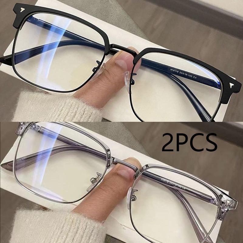 2Pcs Unisex Vintage Anti Radiation Eyeglass For Women Men Anti-Blue And Anti-Fatigue Glasses