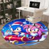 1pc Sonic & Amy Christmas Edition Round Carpet, Holiday Gift, NonSlip Rug for Office Chair Mat, Suitable for Home Decor, Living Room