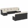 VidaXL Salon de Jardin avec Coussins 10 pcs, Canapés de Terrasse, Ensemble de Meubles de Patio, Mobilier d'Extérieur, Noir 3218286