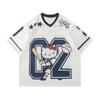 Летняя Новая Мультяшный Узор Hello Kitty Простая и Повседневная Милая Круглый Вырез Короткий Рукав 3D Футболка Модный Y2K Топ Большого Размера