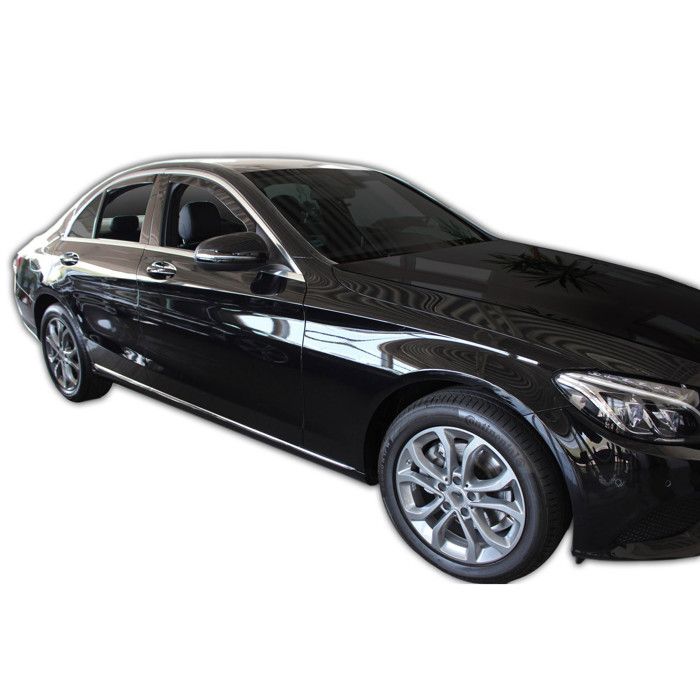 Дефлекторы на окна - Mercedes C-Class W205 (2014-2021) Седан 4 двери - Аэродинамические - Тонированные - Легкая установка