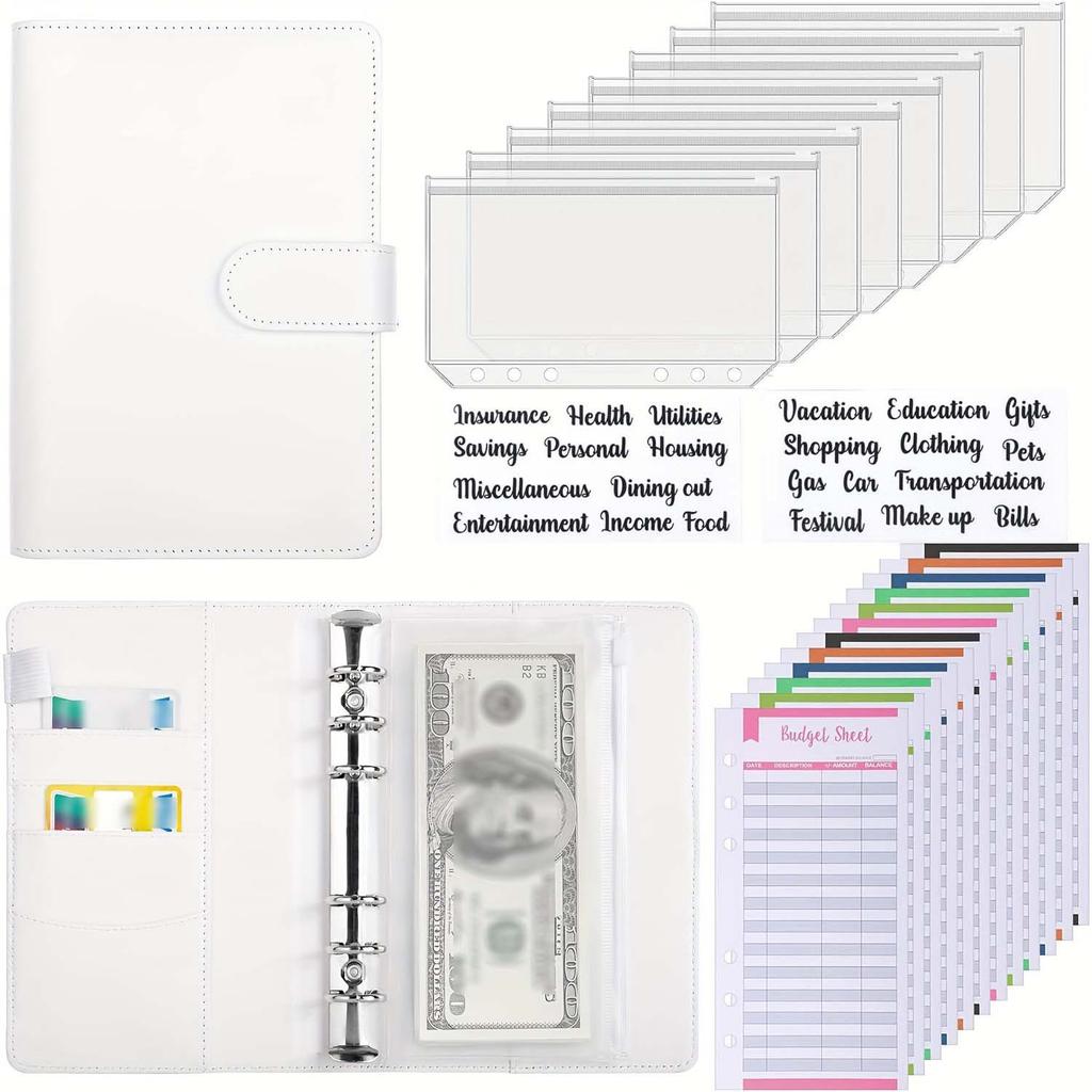 Папка А6, блокнот для записей от руки, блокнот с узором, блокнот на разъемных листах из ПУ кожи, карман на разъемных листах для наличных, блокнот для бюджетных записей