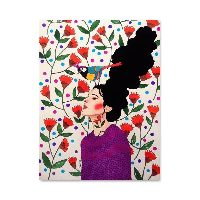 Абстрактные ретро цветы девушки волосы холст картины постеры и принты скандинавские настенные художественные картины для гостиной украшение дома