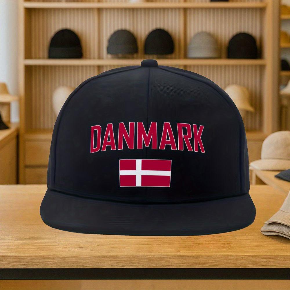 Дания Danemark Графическая Кепка Snapback с Прямым Козырьком Полиэстер Регулируемая Повседневный Головной Убор для Взрослых