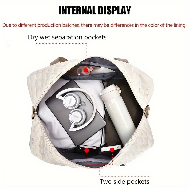 Deluxe Large Capacity Duffel Bag - Multi-functional Shoulder and Crossbody Tote Bag with Wet and Dry Pockets,Dual Side Pockets for Travelling
