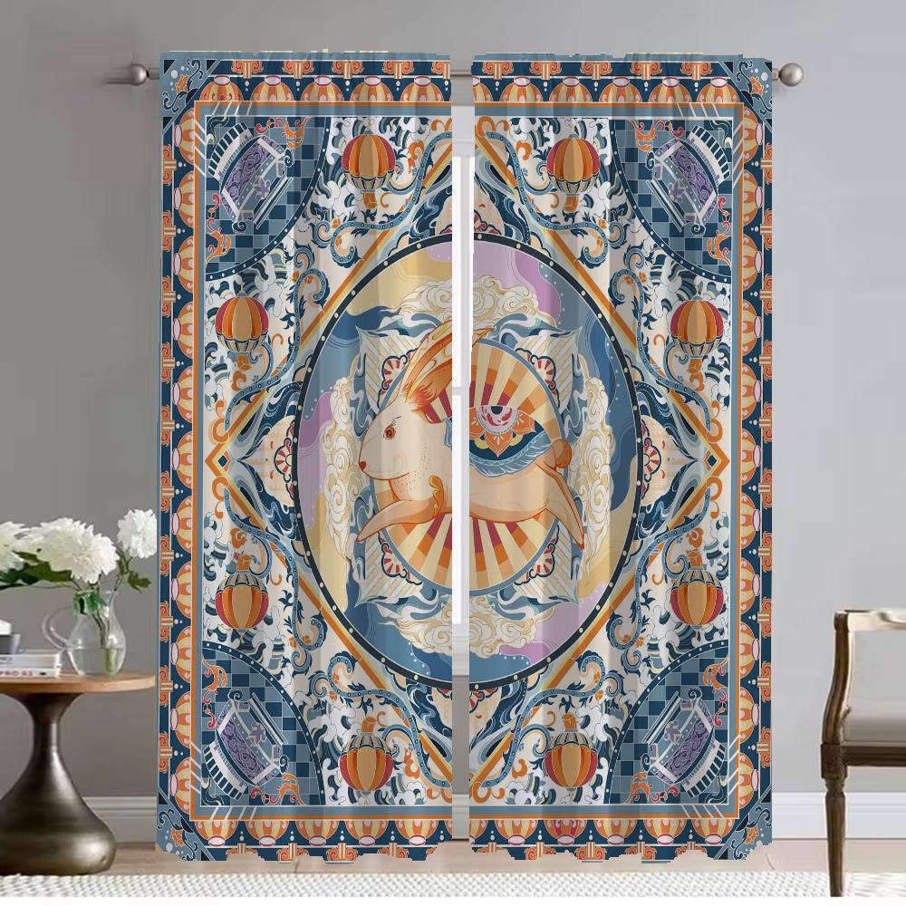 Элегантные шторы для комнаты, для камеры, занавески для окон в китайском стиле, разделительные шторы для домашнего интерьера, 2 шт., тюль для спальни, абажуры