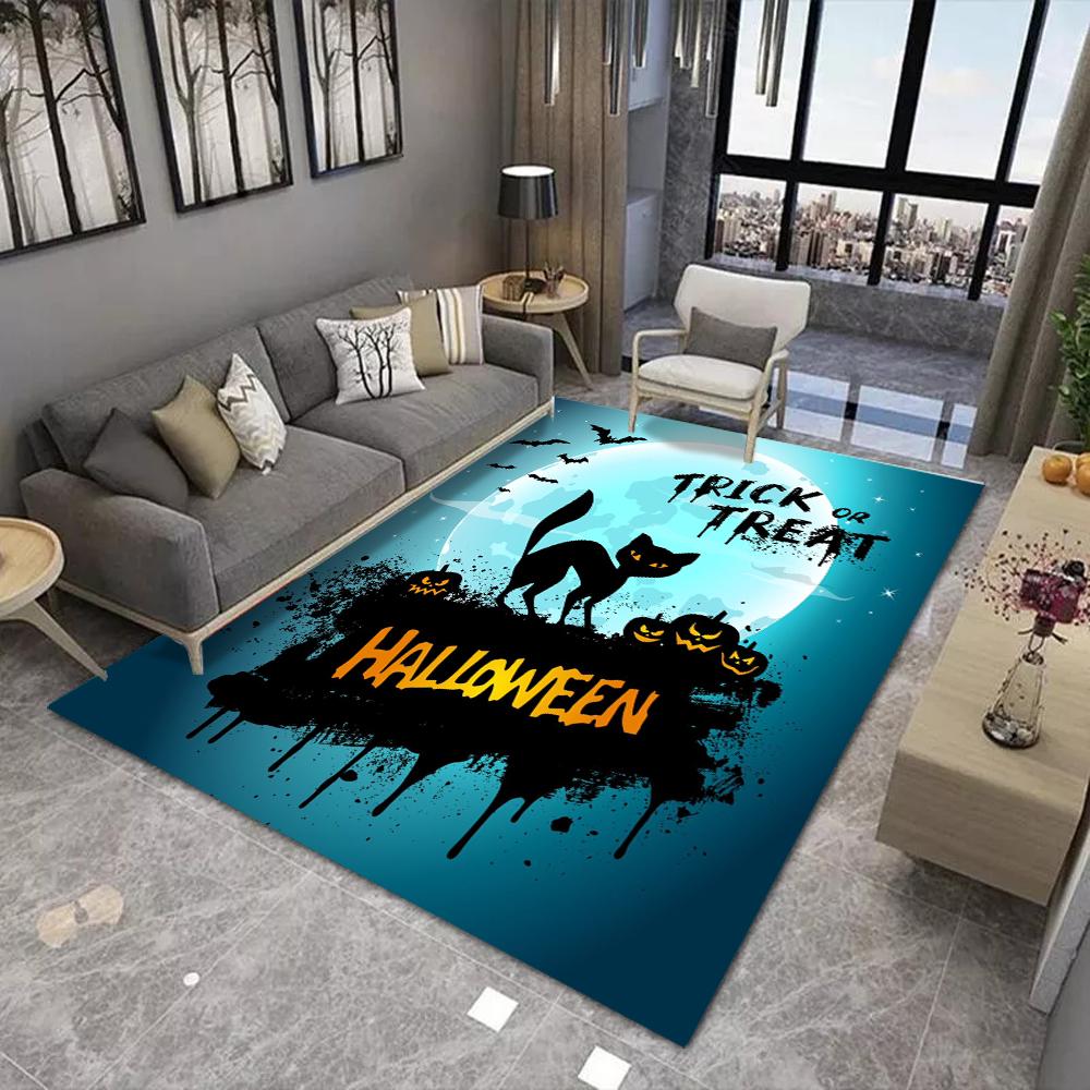 Halloween Carpet Cartoon Living Room Bedroom Kitchen Sofa Table Balcony Rug Non-slip Washable Mat Exquisite Home Ornaments