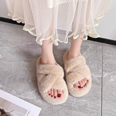 Пушистые тапочки на толстой подошве женские 2025 новые осень и зима для улицы интернет-знаменитости передовой стиль французские европейские товары иностранный газ pl