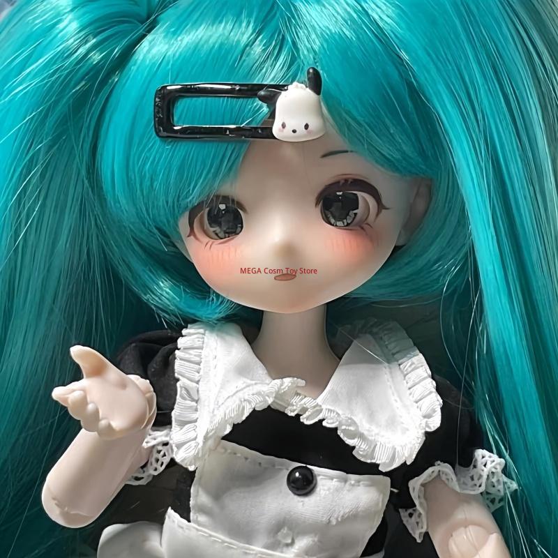 Зеленая кукла BJD с двумя хвостами, 3 сменных лица, наряд горничной, подвижные суставы, коллекционная фигурка аниме-девушки, игрушка для переодевания, подарок для любителей кукол