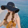 Новые элегантные модные соломенные шляпы для женщин, летняя простая складная шляпа от солнца с широкими полями, защита от ультрафиолета, пляжная уличная дышащая соломенная солнцезащитная шляпа