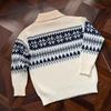 Американский пуловер с молнией до середины и узором Fair Isle, красный, для мужчин и женщин - Модный осенне-зимний вязаный кардиган с ощущением высокого качества