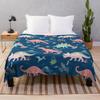 Cartoon Dinosaur Throw Blanket Soft Lightweight Durable Cozy Bed Couch Travelling Camping Blanket Plush for Kids Teen Adult