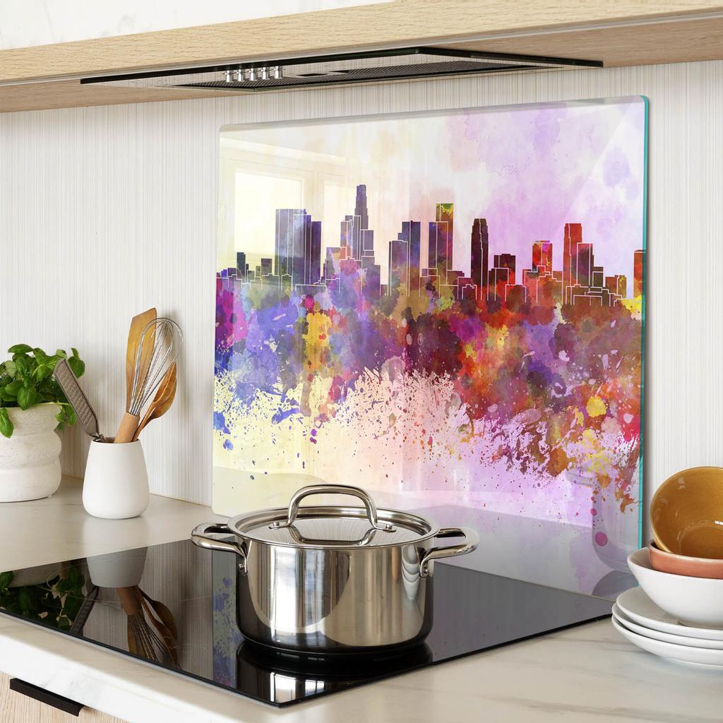 Los Angeles Multifunctional Decorative Tempered Kitchen Board 60x52 cm