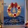 Indoor Festive Atmosphere Christmas Wreath Static Window Sticker, Decorative Decals for Glass Doors And Windows, Holiday Scenery Accessories Removable