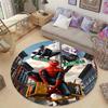 Cool Spider-Man cartoon print round carpet, bedroom, living room and office rotating chair carpet, home decoration