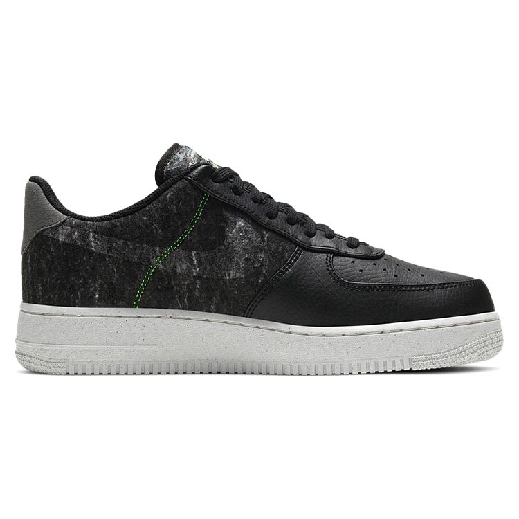 Nike Air Force 1 07 LV8 Набор из переработанной шерсти — черные мужские кроссовки Electric Green Green Light-Bone CV1698-001