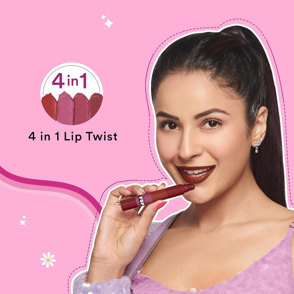 SUGAR POP 4 в 1 Складной набор губных помад-стиков Satin Matte Lipstick, удобный для путешествий, многофункциональный набор макияжа 6.4г Bare Perfection