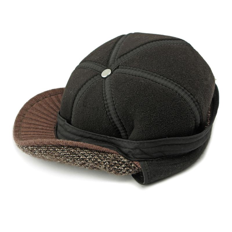 Шерстяная шапка для мужчин среднего и пожилого возраста, осенне-зимняя кепка, толстый теплый бархатный берет, защита ушей, кепка с козырьком