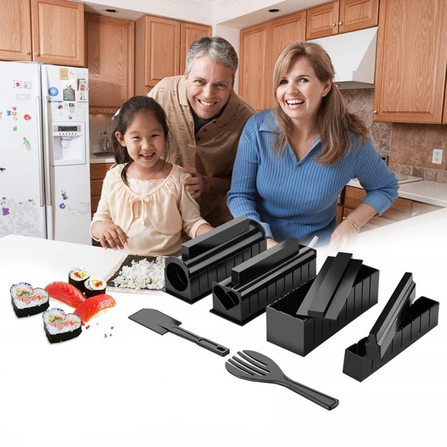 10 шт./компл., набор для приготовления суши, ролл, сушильная машина, форма для рисовых роллов, инструменты для суши, японские инструменты для приготовления суши, кухонные инструменты «сделай сам»