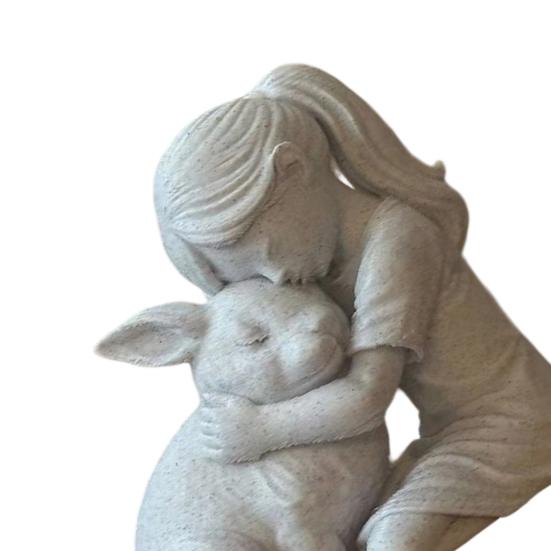 Фигурка Девочки и Кролика, 3D-печатная статуэтка Девочки, обнимающей Кролика, Маленькое Милое Животное, Украшение для Гостиной, Стола, Шкафа